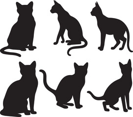 Graceful Cat Silhouette Walking - Feline Outline