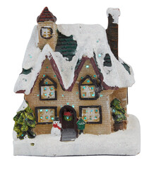 Christmas Snow House with lights cut out isolated transparent background