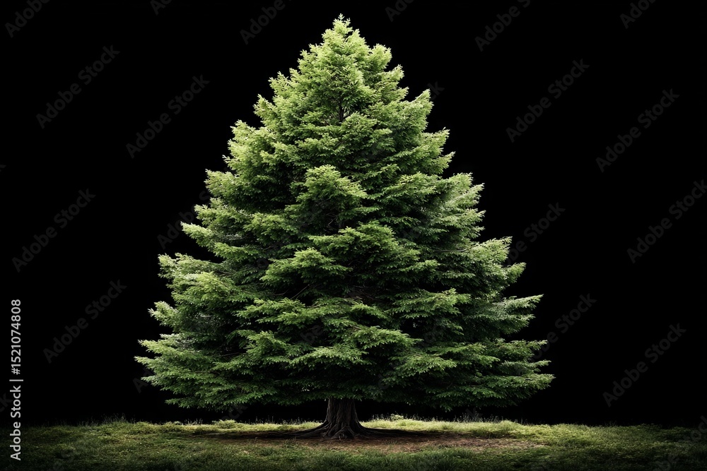 Aufkleber majestic conifer tree standing tall against a dark backdrop in a serene natural setting