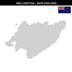 Obraz premium Small square dotted map of wellington in New Zealand