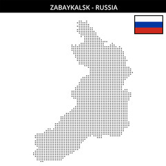 Obraz premium Small square dotted map of zabaykalsk in Russia