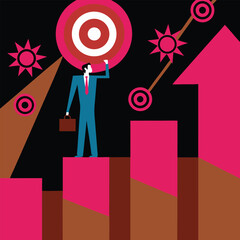 business man with chart