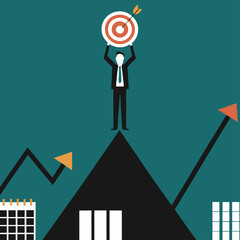 business man and graph