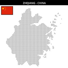 Small square dotted map of zhejiang in China