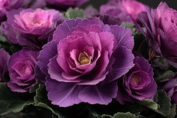 Vibrant purple flowers display intricate petals in a close-up arrangement during spring season
