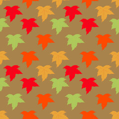 seamless pattern with autumn leaves