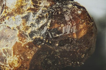 Garnet (andradite, hessanite) crystals. Sinyaya Rechka deposit, Far East, Russia. High magnification microphotograph- photo scale 10X.