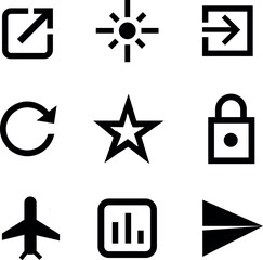 Black And White Icon Set