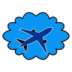Naklejka premium Airplane flight icons set vector illustration