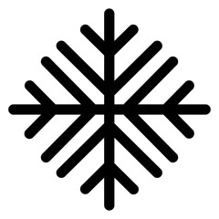 Snowflake is drawn in black and white. The snowflake is made up of many small lines
