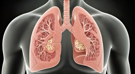 Detailed Lungs Depicting Chronic Obstructive Pulmonary Disease