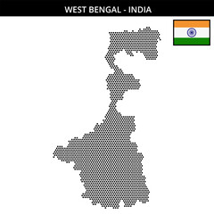 Obraz premium Small hexagonal dotted map of west-bengal in India
