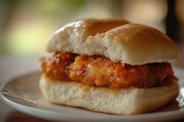 A crispy, spicy chicken sandwich in a soft bun, perfect for a quick and satisfying meal.