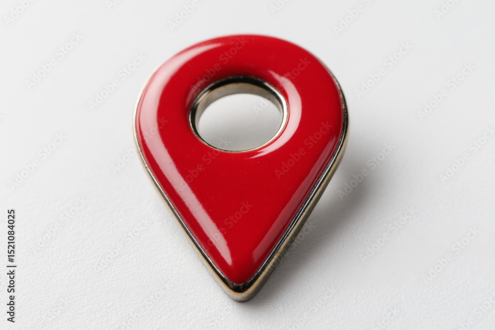 Aufkleber red location pin symbol displayed on a white background, representing navigation and mapping technol