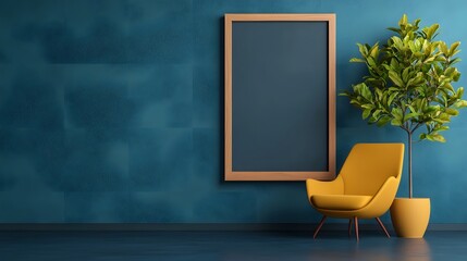 Contemporary minimalist office interior with decor