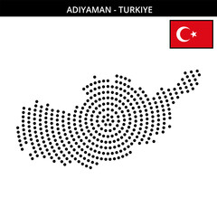 Obraz premium Big circular dotted map of adiyaman in Turkiye