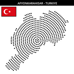 Fototapeta premium Big circular dotted map of afyonkarahisar in Turkiye