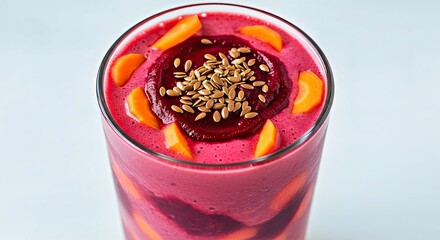 Vibrant Nutritious Beet Carrot Smoothie with Flaxseeds