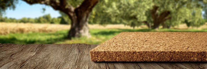 Natural Cork Surface With Sunny