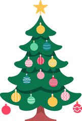 Festive christmas tree decorations holiday spirit art cheerful