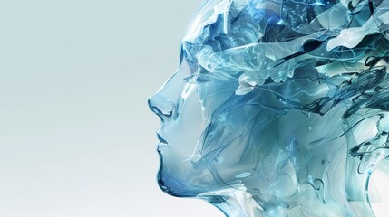 Fototapeta premium Innovative transparent facial mask for cosmetic applications in 3d rendering technology