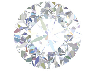 Round diamond Brilliant Cut Icon Jewelry Design, detailed illustration of a round-cut diamond, showcasing its brilliance and intricate facets.