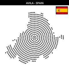 Fototapeta premium Big circular dotted map of avila in Spain