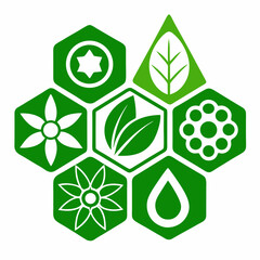 icon green geometric silhouette vector illustration