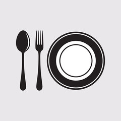 plate with fork and spoon