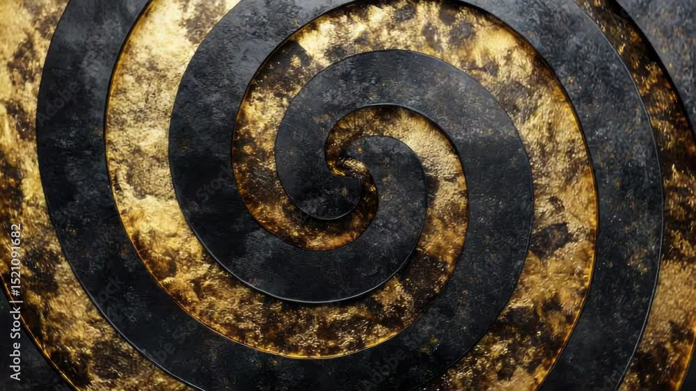 Poster close-up of a unique spiral pattern on a wall, great for decorative or design concept images