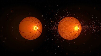 Technological orange double ball image