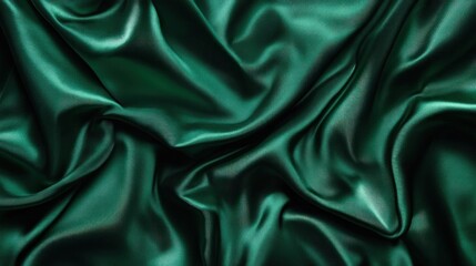 Obraz premium Emerald green silk fabric texture