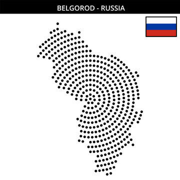 Big circular dotted map of belgorod in Russia