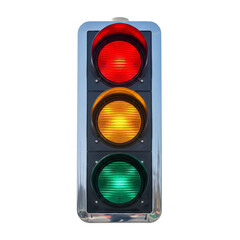 traffic light on a green