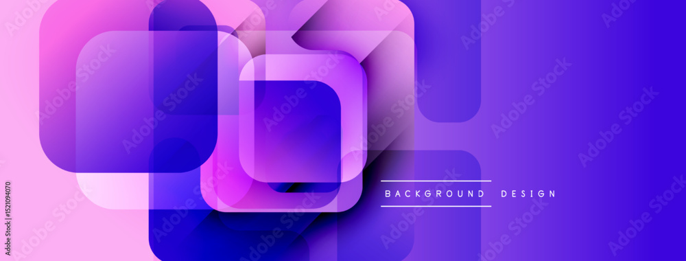 Aufkleber abstract geometric shapes overlap, creating vibrant purple, pink gradient. modern design element for