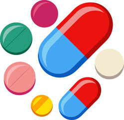 vector illustration of pills