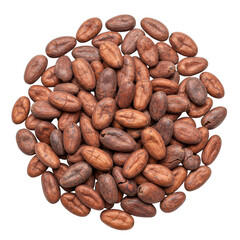 Obraz premium Pile of cocoa beans isolated on transparent background