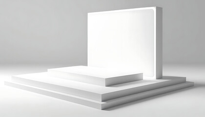 Minimalist White Podium: Clean Product Display Stage