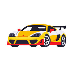 Fototapeta premium Yellow-Race-Car-Vector-Illustration-Speedster