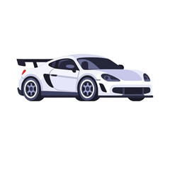 Fototapeta premium White-Racing-Sports-Car-Vector-Illustration