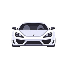 White-Sports-Car-Front-View-Vector-Illustration