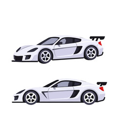 White-Sports-Car-Racing-Vector-Illustration