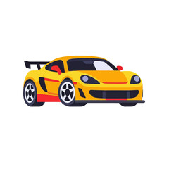 Fototapeta premium Yellow-Race-Car-Vector-Illustration-Speedway