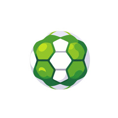 Obraz premium Green-Hexagonal-Soccerball-Icon-Vector-Illustration