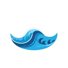 Fototapeta premium Blue-Wave-Logo-Vector-Illustration-Ocean-Symbol