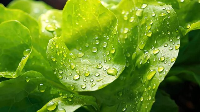 Close up on lettuce leaf cultivation.