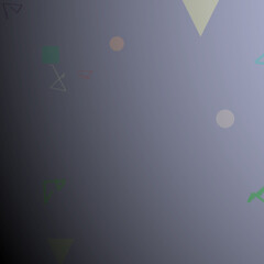 Abstract Composition of Pastel-Colored Geometric Shapes on a Lavender Background