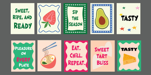 Bright summer banner design featuring sliced tomato, green broccoli, juicy pineapple, avocado halves, and fresh pomegranate. Designed for bistros, restaurants, or juice bars.