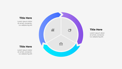 Circular infographic with icons showcasing data divisions, ideal for presentations and reports. Featuring business and finance symbols in a modern, minimalistic design for professional use