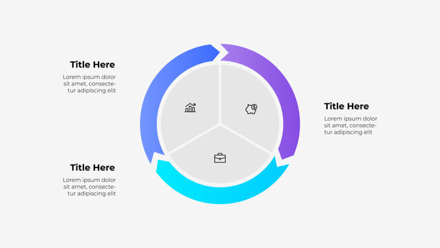 Circular infographic with icons showcasing data divisions, ideal for presentations and reports. Featuring business and finance symbols in a modern, minimalistic design for professional use